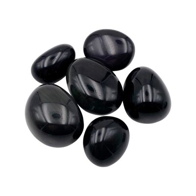 Black obsidian tumbled stone 2.5 cm tumbled stone