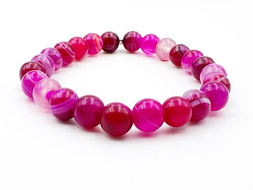 Bracelet Agate Rose Bracelet Agate Rose teintée 8 mm