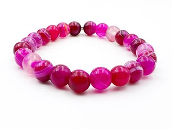 Bracelet Agate Rose Bracelet Agate Rose teintée 8 mm 1