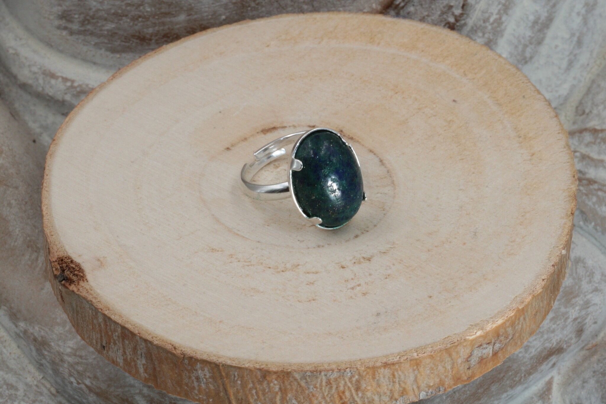 Anello AZZURRO-MALACHITE 18x13mm