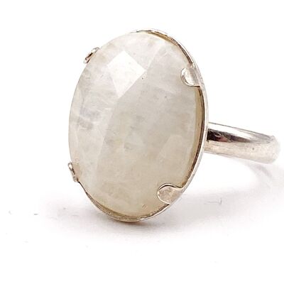 FACETED MOONSTONE ring