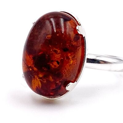 AMBER ring 18x13mm Adjustable size between size 54 to 57