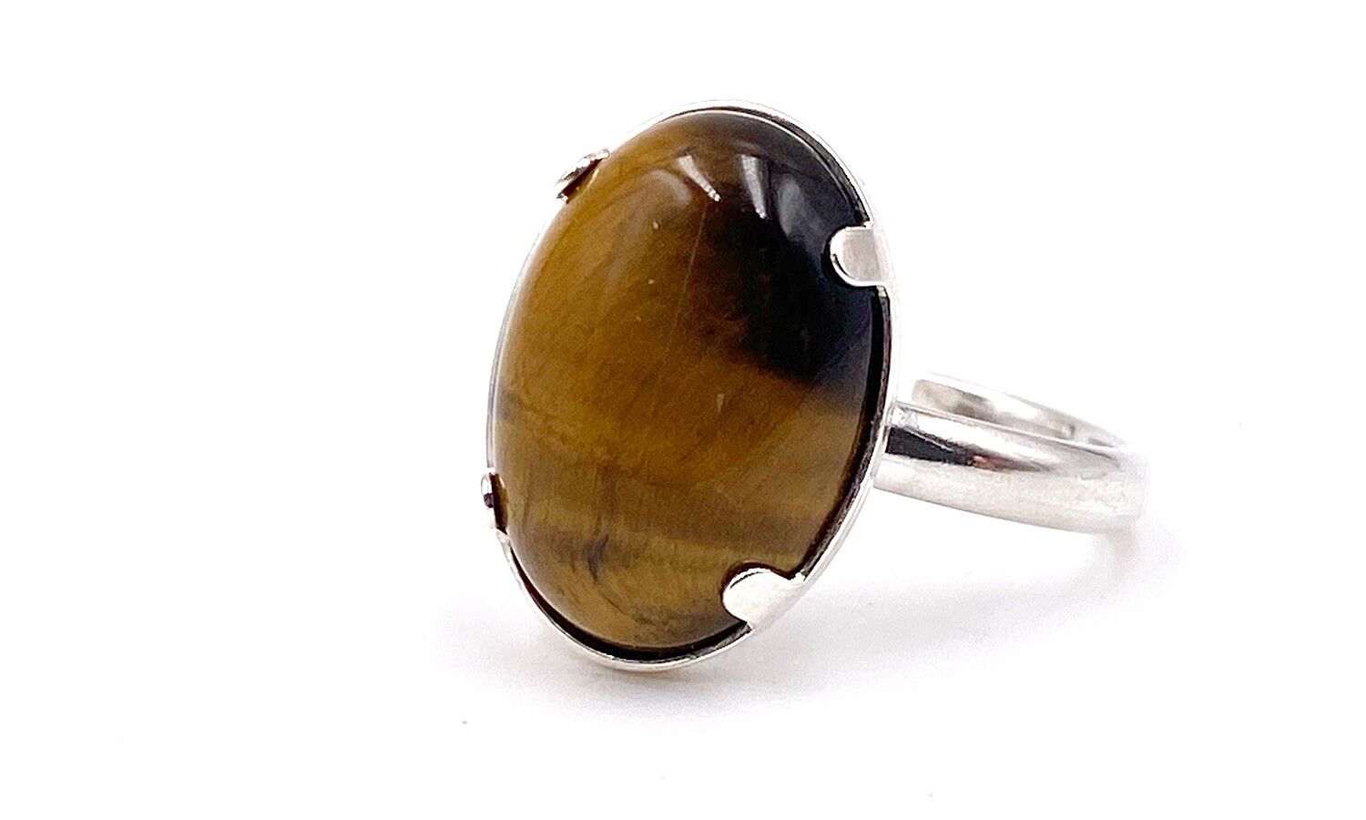 Anello TIGER EYE 18x13mm Anello in argento 925