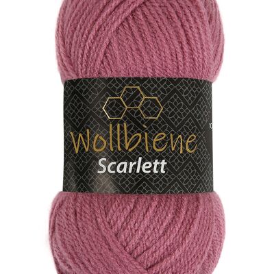 Wollbiene Scarlett 06 knitting wool 50 gr polyacrylic crochet wool Uni wool