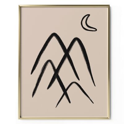 The Mountains Abstract Art Print , 4x6in | 10x15cm