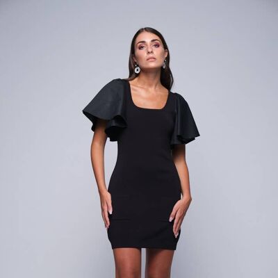 T-shirt dress with cotton sleeves