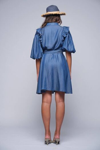 Robe en chambray avec rouche 4