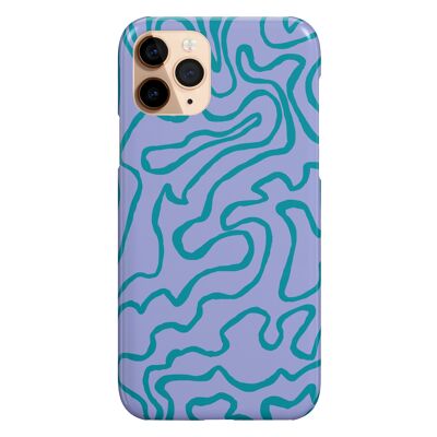 Turquoise & Purple Retro Swirls iPhone Case , iPhone XS Max
