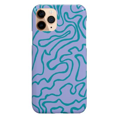 Turquoise & Purple Retro Swirls iPhone Case , iPhone 12 Pro Max