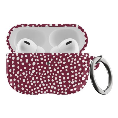 Wine Red Animal Dots Airpod Case , Airpod Pro