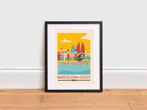 Barcelona print , A3