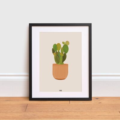 Bunny Ears Cactus Print , A4