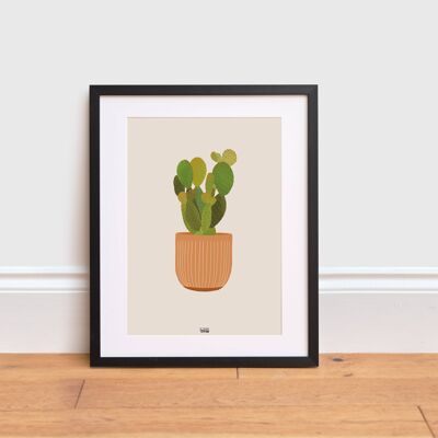 Impresión de cactus con orejas de conejo, A4