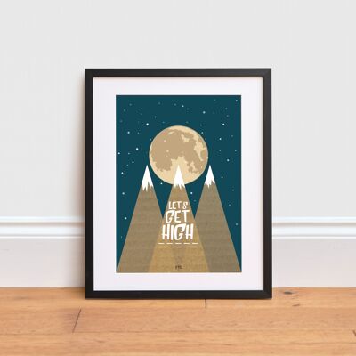 Let's get high by night- quote print ,