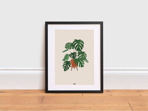 Monstera Plant Print , A3