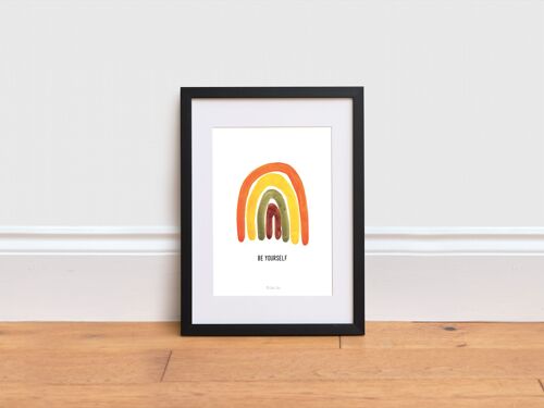 Orange rainbow Print ,