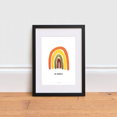 Orange rainbow Print ,