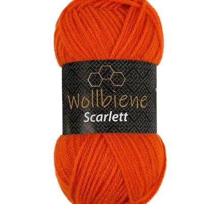 Wollbiene Scarlett 22 knitting wool 50 gr polyacrylic crochet wool Uni wool