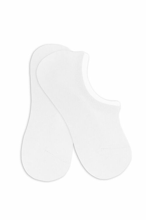 Calcetines invisibles de algodón y lycra con talón de silicona - Blanco