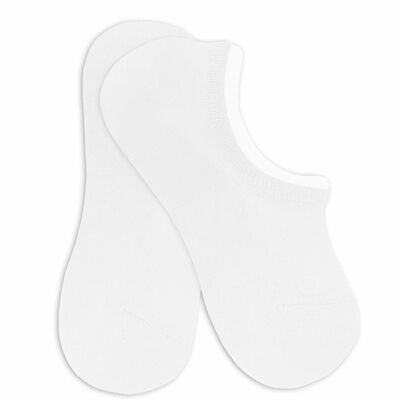 Calcetines invisibles de algodón y lycra con talón de silicona - Blanco