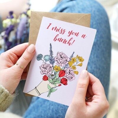 I Miss You a Bunch' Greeting Card