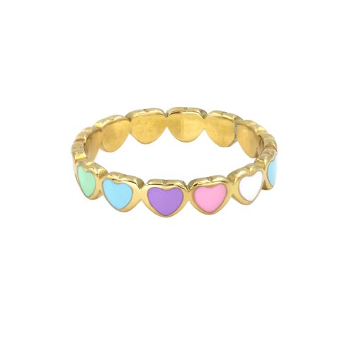 PASTEL HEARTS Ring Gold Gr. 56