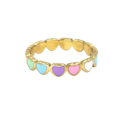 PASTEL HEARTS Ring Gold Gr. 56