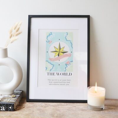 A4 The World Tarot Card Print