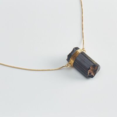 Etheric Vacuum Gold Plated Black Tourmaline Necklace