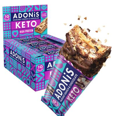 Barras Keto altas en proteínas crujientes de avellana (16 x 45 g)