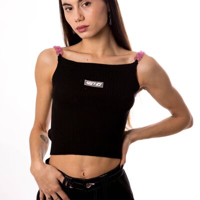 Chain Of Fools Black Crop Top