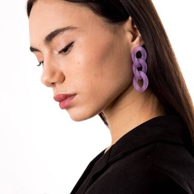 Purple Matt Chain Earrings