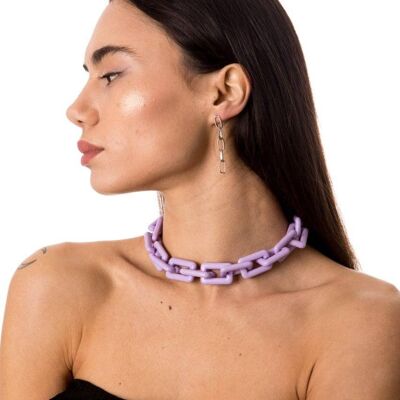 Collier chaîne lilas