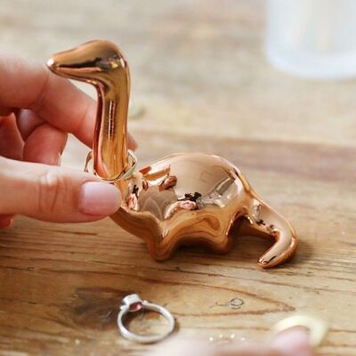 Copper Dinosaur Ring Holder