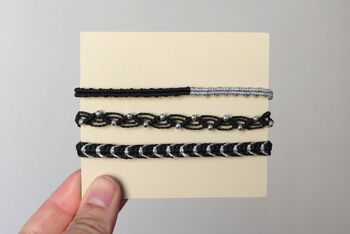 Ensemble de bracelets en fil d'argent métallisé 1