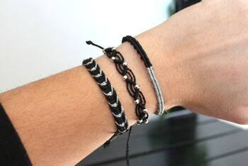 Ensemble de bracelets en fil d'argent métallisé 3