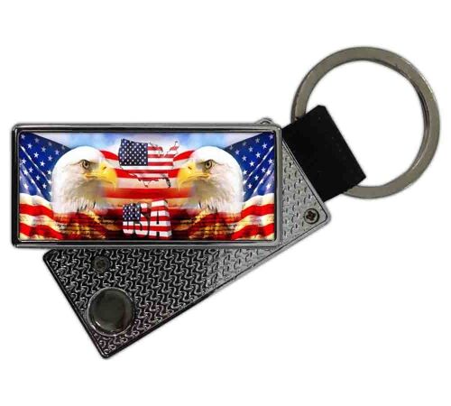 Accendino USB a Portachiavi Bandiera Americana