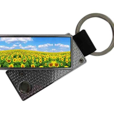 Sunflowers USB keychain lighter