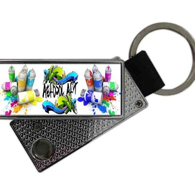 USB lighter with keychain Graffiti areosol art
