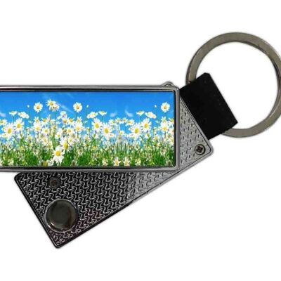 USB-Feuerzeug mit Gänseblümchen-Schlüsselanhänger