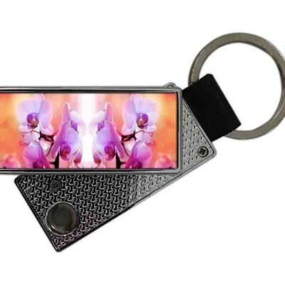 Orchids USB keychain lighter