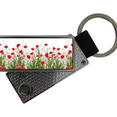 Briquet USB avec porte-clés Red Poppies