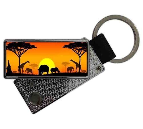 Accendino USB a Portachiavi Tramonto Africano