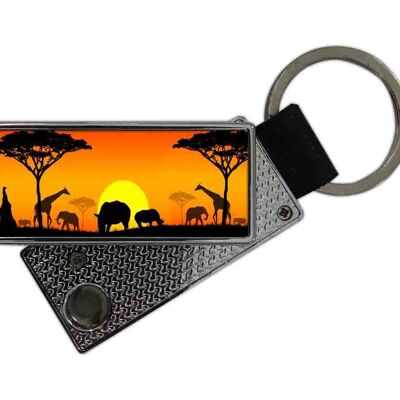 USB-Feuerzeug mit African Sunset Schlüsselanhänger