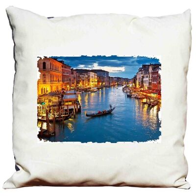 Grand coussin avec rembourrage 58 X 58 Canal de Venise