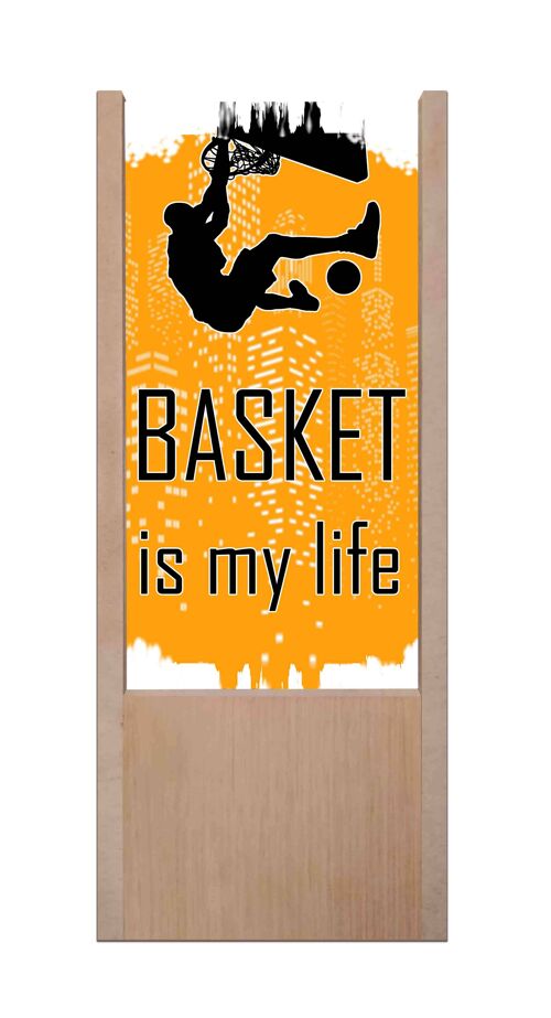 Lampada da tavolo in legno basket is my life