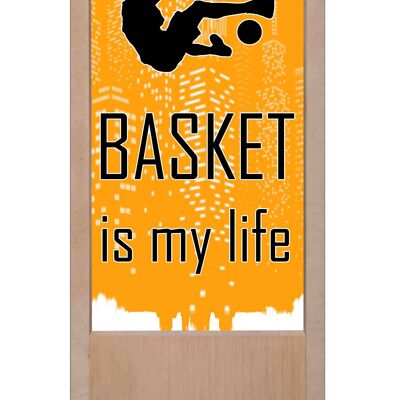 Lampada da tavolo in legno basket is my life