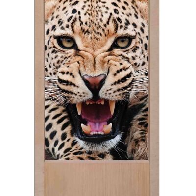 Lámpara de mesa de madera de jaguar
