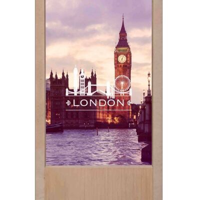 Lámpara de mesa de madera Londres