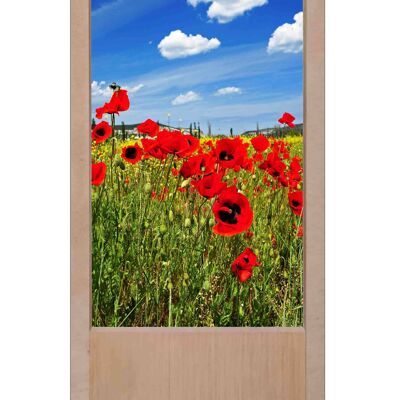 Poppies wooden table lamp